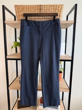 White House Black Market Mid-Rise Bootleg Ankle Navy Career Dress Pant Trouser 6